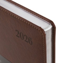 Ежедневник датированный 2026, А5, 138х213 мм, BRAUBERG "Impression", под кожу, коричневый, 117511 - фото 4
