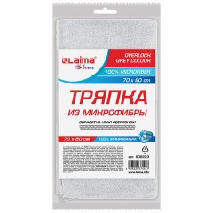 Тряпка для мытья пола из микрофибры 70х80 см "OVERLOCK GREY COLOUR", серая, 220 г/м2, LAIMA HOME, 608223 - фото 7