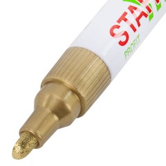 Маркер-краска лаковый (paint marker) 2-4 мм, ЗОЛОТИСТЫЙ, НИТРО-ОСНОВА, STAFF PROFIT, для любых поверхностей, 152579 - фото 6