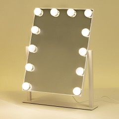 Зеркало для макияжа гримерное с подсветкой, 12 LED-ламп, 3 режима свечения, размер 29х38 см, работа от сети 220V, цвет белый, BRABIX, 609336 - фото 7