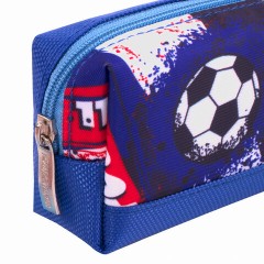 Пенал ЮНЛАНДИЯ, 1 отделение, полиэстер, "Football", синий, 19х4х6 см, 270270 - фото 8