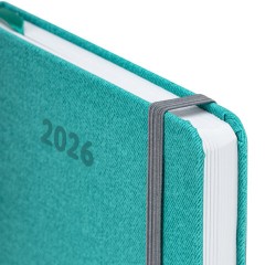 Ежедневник датированный 2026 А5 138x213 мм, BRAUBERG "Mosaic", под кожу, держатель для ручки, бирюза, 117110 - фото 4