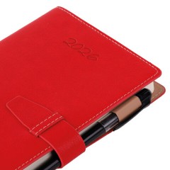 Ежедневник датированный 2026, А5, 143х218 мм, BRAUBERG "Journal", под кожу, застежка, держатель для ручки, органайзер, красный, 117380 - фото 5