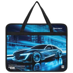 Папка на молнии с ручками BRAUBERG А4, 1 отделение, пластик, 80 мм, "Night driver", 272169 Папка на молнии с ручками BRAUBERG А4, 1 отделение, пластик, 80 мм, "Night driver", 272169 - фото 2