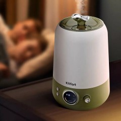 Увлажнитель воздуха KITFORT КТ-2896, объем бака 3,5 л, 24 Вт, арома-контейнер, гигрометр белый/зеленый - фото 8