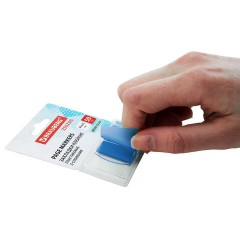 Закладки клейкие Z-сложения, неоновые голубые, BRAUBERG ZigZag, 45х25 мм, 50 шт., в диспенсере, 116679 - фото 3