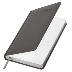 Ежедневник датированный 2026, А5, 138х213 мм, BRAUBERG "Impression", под кожу, серый, 117513 - фото 3