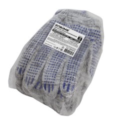 Перчатки хлопчатобумажные, КОМПЛЕКТ 5 ПАР, 10 класс, 50-52 г, 133 текс, ПВХ-точка, LAIMA ЛЮКС 2, СЕРЫЕ, 604474 - фото 3