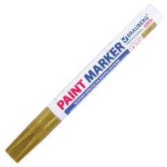 Маркер-краска лаковый (paint marker) 4 мм, ЗОЛОТОЙ, НИТРО-ОСНОВА, алюминиевый корпус, BRAUBERG PROFESSIONAL PLUS, 151449 Маркер-краска лаковый (paint marker) 4 мм, ЗОЛОТОЙ, НИТРО-ОСНОВА, алюминиевый корпус, BRAUBERG PROFESSIONAL PLUS, 151449 - фото 3