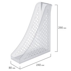 Лоток вертикальный для бумаг BRAUBERG ECO, 240х80х290 мм, сетчатый, прозрачный, 239016 - фото 7