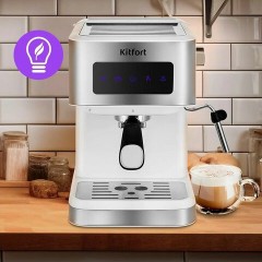 Кофеварка рожковая KITFORT КТ-7139, 1050 Вт, объем 1,5 л, 15 бар, ручной капучинатор, белая Кофеварка рожковая KITFORT КТ-7139, 1050 Вт, объем 1,5 л, 15 бар, ручной капучинатор, белая - фото 10