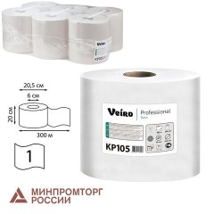 Полотенца бумажные в рул c ЦВ Veiro Professional Basic 1сл300м 6шт/уп KP105