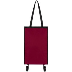 Сумка хозяйственная на колесах складная 50x32x15 см, 24 л, до 15 кг, Оксфорд 600D, бордовая, ЛЮБАША, 701401 - фото 2