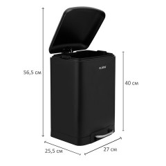 Ведро мусорное с педалью 12 л, крышка с доводчиком, черное матовое, металл, LAIMA ULTRA, 701565 - фото 7