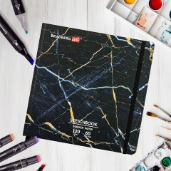Скетчбук для маркеров 120 г/м2, 195х195 мм, 60 л., твердая обложка, резинка, BRAUBERG ART PREMIERE, "Мрамор", 115105 Скетчбук для маркеров 120 г/м2, 195х195 мм, 60 л., твердая обложка, резинка, BRAUBERG ART PREMIERE, "Мрамор", 115105 - фото 16