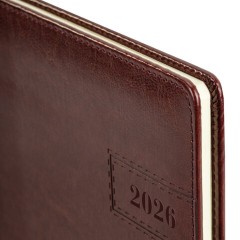 Еженедельник датированный 2026, БОЛЬШОЙ ФОРМАТ 210х297 мм, А4, BRAUBERG "Imperial", под кожу, коричневый, 117156 - фото 3