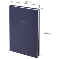 Блокнот А5 134х206 мм, 80 л., твёрдый, клетка, BRAUBERG "Minimal", синий, 116439 Блокнот А5 134х206 мм, 80 л., твёрдый, клетка, BRAUBERG "Minimal", синий, 116439 - фото 2