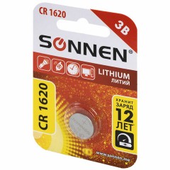 Батарейка литиевая SONNEN Lithium CR1620 "таблетка, дисковая, кнопочная" 1 шт., блистер, 455599 Батарейка литиевая SONNEN Lithium CR1620 "таблетка, дисковая, кнопочная" 1 шт., блистер, 455599 - фото 5