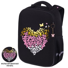 Ранец BRAUBERG LIGHT, 1 отделение, с брелоком, "Shining heart", фольгированная печать, 36х26х13 см, 272029 - фото 20