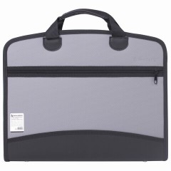 Папка-портфель пластиковая BRAUBERG А4+ (375х305х60 мм), 4 отделения, 2 кармана, серая, 228685 Папка-портфель пластиковая BRAUBERG А4+ (375х305х60 мм), 4 отделения, 2 кармана, серая, 228685 - фото 2