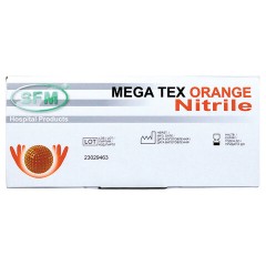 Перчатки нитриловые сверхпрочные с текстурой SFM MEGA TEX ORANGE, Германия, 25 пар (50 штук), размер L (большой), 4036534914205 - фото 5