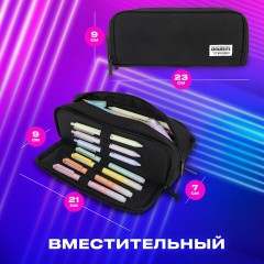 Пенал-органайзер BRAUBERG, 2 откидные планки, полиэстер, 23x9х7 см, "Total black", 272317 Пенал-органайзер BRAUBERG, 2 откидные планки, полиэстер, 23x9х7 см, "Total black", 272317 - фото 11