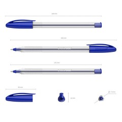 Ручка шариковая ERICH KRAUSE "U-108 Stick Classic", СИНЯЯ, узел 1 мм, линия 0,3 мм, 47564 - фото 4