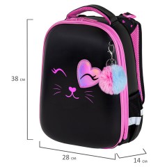 Ранец BRAUBERG SHINY, 2 отделения, с брелком, "Smiling cat", 38х28х14 см, 272040 Ранец BRAUBERG SHINY, 2 отделения, с брелком, "Smiling cat", 38х28х14 см, 272040 - фото 7