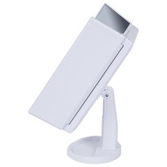 Зеркало настольное с LED-подсветкой для макияжа, размер 24х18 см, складное, увеличение х2, х3, х10, белое, BRABIX, 609337 - фото 7