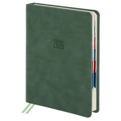 Ежедневник датированный 2026 B6 125х173 мм, GALANT "Vivid", под кожу, зеленый, 117409