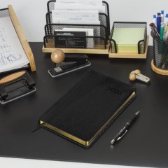 Ежедневник датированный 2026, А5, 138x213 мм, BRAUBERG "Cayman", под кожу, черный, 117047 - фото 13