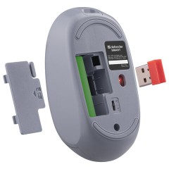 Мышь беспроводная DEFENDER Smart MM-396, 1600 dpi, 2 кнопки + 1 колесо-кнопка, оптическая, синяя, 52397 - фото 4