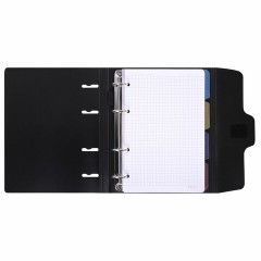 Тетрадь на кольцах А5 175х220 мм, 120 л., пластик, на липучке, с разделителями, BRAUBERG, Черный, 404637 - фото 9