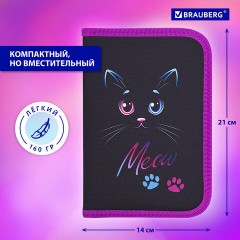 Пенал BRAUBERG, 1 отделение, полиэстер, 21х14 см, "Black Cat", 271529 Пенал BRAUBERG, 1 отделение, полиэстер, 21х14 см, "Black Cat", 271529 - фото 12