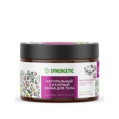 Скраб для тела 300 мл, SYNERGETIC "Цветущий инжир и лотос", натуральный, сахарный, 800004