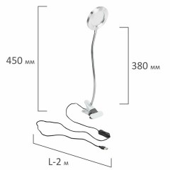 Лупа настольная на прищепке с LED-ПОДСВЕТКОЙ, диаметр 75 мм, увеличение 3, BRAUBERG, 455931 - фото 13