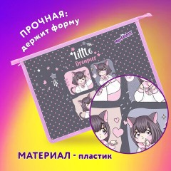 Папка для тетрадей ЮНЛАНДИЯ А4, 1 отделение, пластик, на молнии, "Anime dreamer", 273349 - фото 7