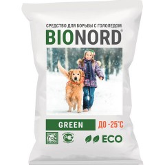 Реагент антигололедный 23 кг BIONORD Green, до -25 °С, хлорид натрия и кальция, МИНПРОМТОРГ