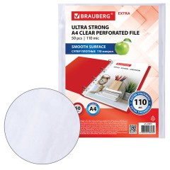 Папки-файлы перфорированные А4 BRAUBERG "EXTRA 1100", КОМПЛЕКТ 50 шт., гладкие, ПЛОТНЫЕ, 110мкм, 229674 Папки-файлы перфорированные А4 BRAUBERG "EXTRA 1100", КОМПЛЕКТ 50 шт., гладкие, ПЛОТНЫЕ, 110мкм, 229674 - фото 3