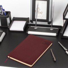 Ежедневник датированный 2026 БОЛЬШОЙ ФОРМАТ 210х297 мм, А4, BRAUBERG "Imperial", под кожу, бордо, 117248 - фото 5