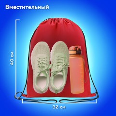Мешок для обуви ПИФАГОР, 1 отделение, 40х32 см, красный, 271616 Мешок для обуви ПИФАГОР, 1 отделение, 40х32 см, красный, 271616 - фото 10