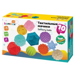 Тактильные мячики, сенсорные игрушки развивающие, ЭКО, 10 штук, диаметр 60-85 мм, BAMBOX BABY (БАМБОКС БЭБИ), 665899 - фото 2