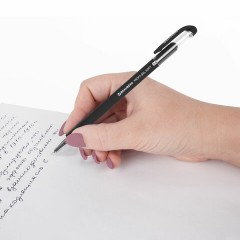 Ручка гелевая BRAUBERG "Profi-Gel SOFT", ЧЕРНАЯ, линия письма 0,4 мм, стандартный наконечник 0,5 мм, прорезиненный корпус SOFT-TOUCH, 144129 - фото 6