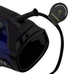 Утюг паровой BRASSON (БРАССОН) SI-2530, 3000 Вт, керамика, автоотключение, антикапля, ШНУР 2,8 м, самоочистка, черный/синий, 458311 - фото 9