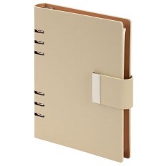 Ежедневник на кольцах в наборе с ручкой А5, 165x229 мм, BRAUBERG "Lux", под кожу, 100 листов, бежевый, 116859 - фото 2