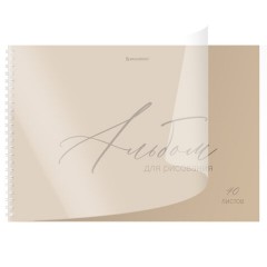 Альбом для рисования, пластиковая обложка, А4, 40 л., гребень, BRAUBERG, 210х297 мм, ОДНОТОННЫЕ (4 вида), 107681 - фото 3