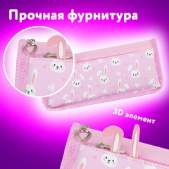 Пенал мягкий ЮНЛАНДИЯ, 2 отделения, полиэстер, "Bunnies", розовый, 21х9х6 см, 272346 Пенал мягкий ЮНЛАНДИЯ, 2 отделения, полиэстер, "Bunnies", розовый, 21х9х6 см, 272346 - фото 8