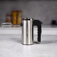 Миксер TIMBERK T-HM40S49, 550 Вт, 5 скоростей, 2 венчика, 2 крюка для теста, подставка, стальной - фото 7