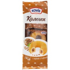 Пирожное бисквитное KOVIS "Колечки с кремом вареная сгущенка", 240 г, пакет, 7415 - фото 2