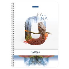 Тетрадь А4, 96 л., BRAUBERG, гребень, клетка, обложка картон, "Fauna", 404058 - фото 5